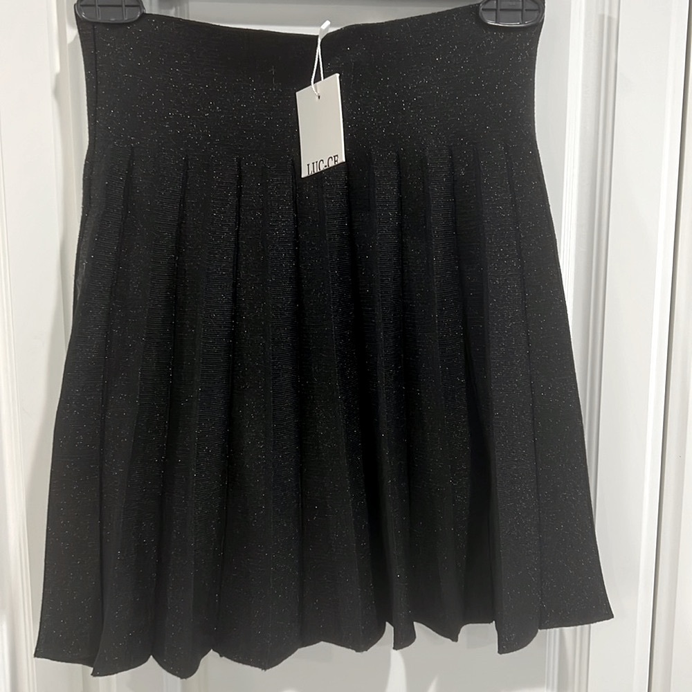 NWT Luc-ce pleated black skirt.
